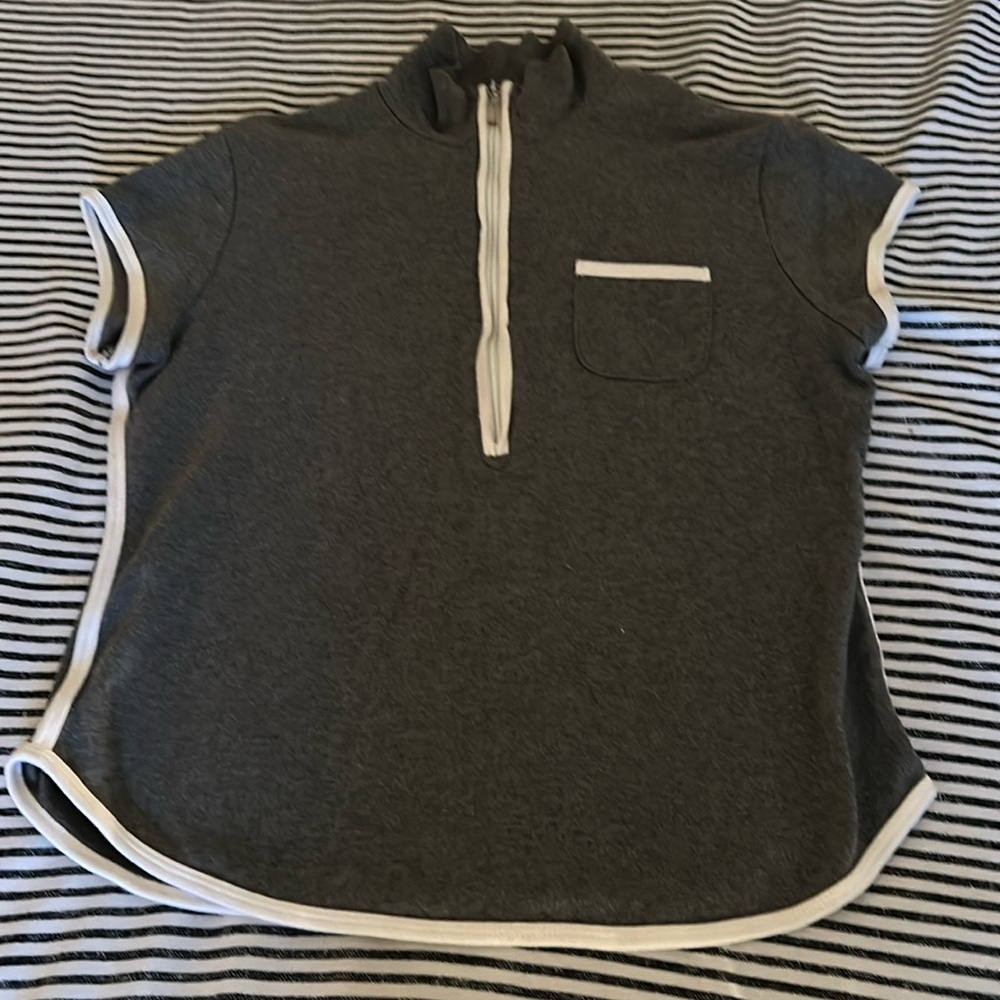 NY Jeans Mock Neck Cap Sleeve Top